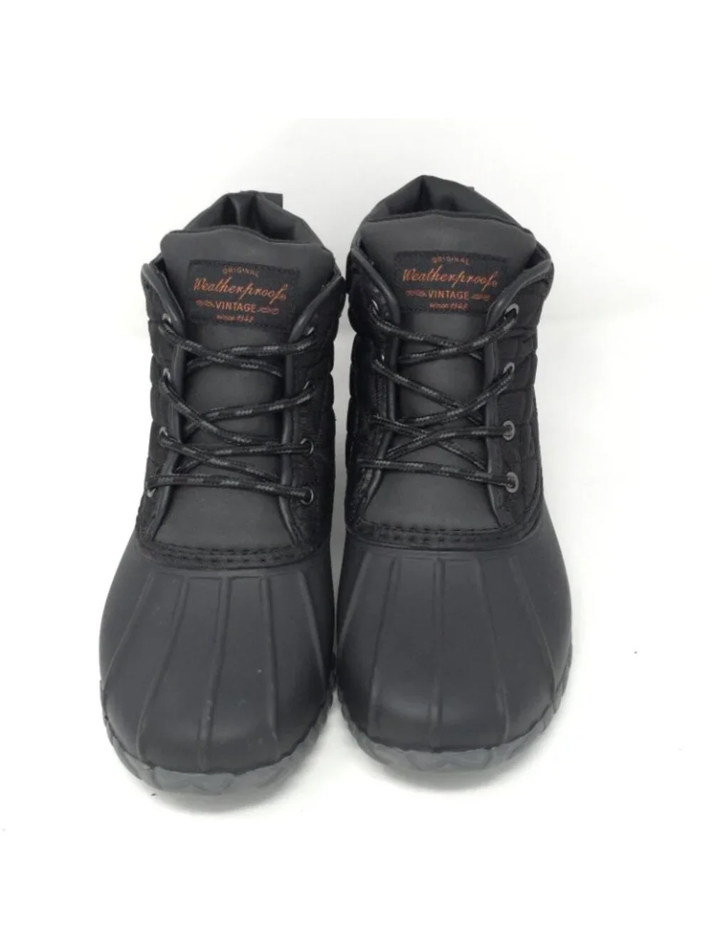 Weatherproof Vintage Aidan Black Duck Lace-Up Boots Water-Resistant US 8 M NIB